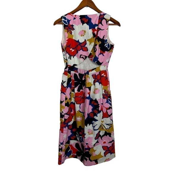 whit Two Dress Floral Sleeveless With Pockets Red Pink White Blue Size 0 - Picture 2 of 11